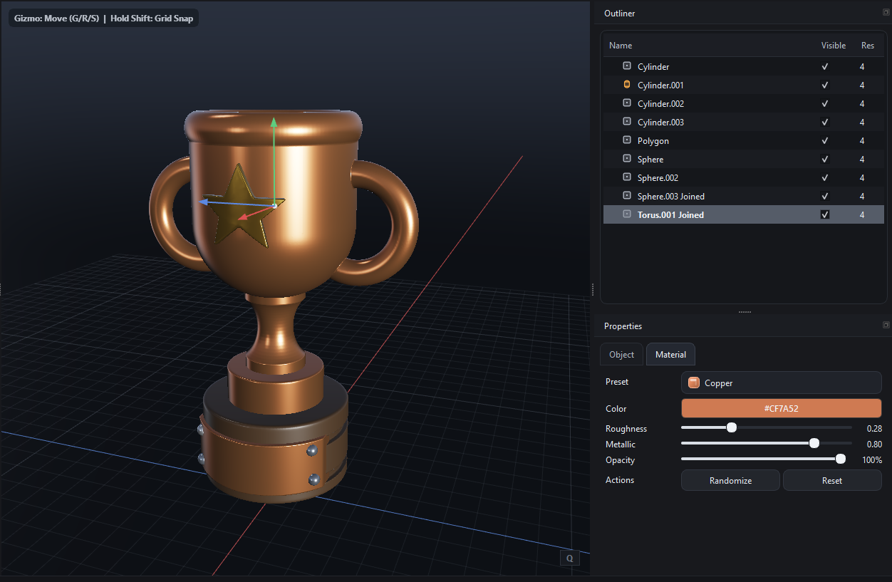 Boolean an materials optimization